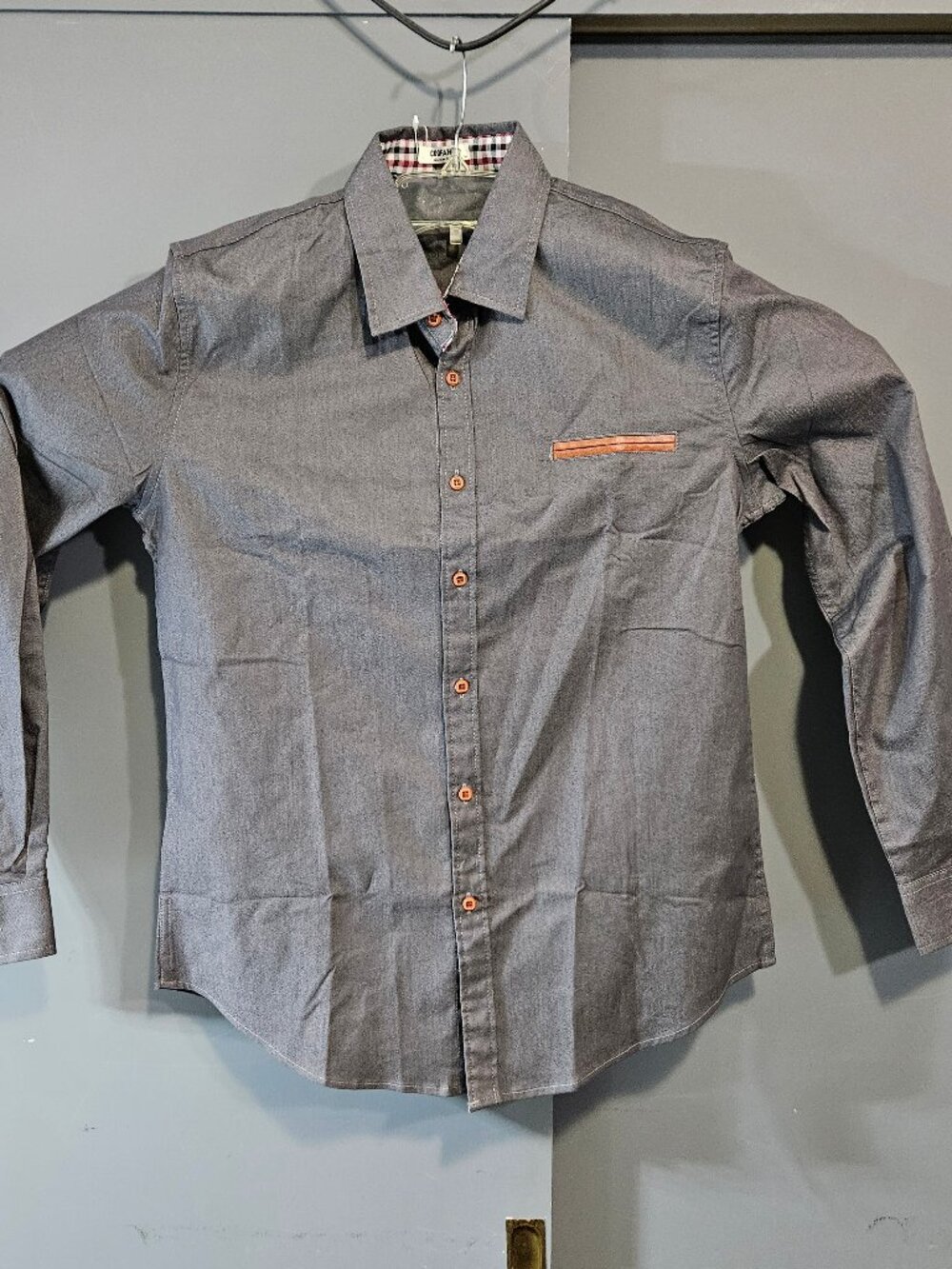 Coofandy Mens Size M Long Sleeve‎ Button Up grey Wood Button Shirt